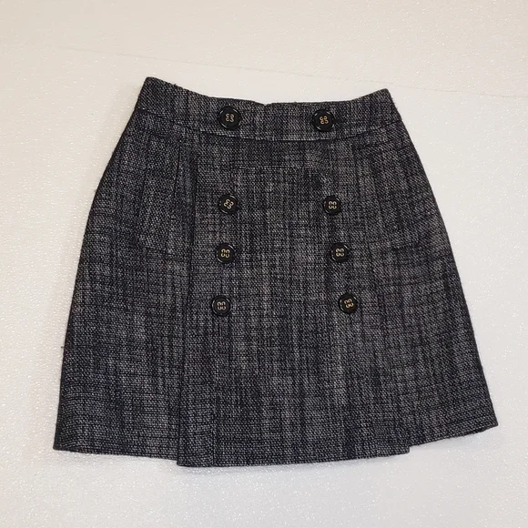 BCBGMAXAZRIA Black A Line Wool Blend Skirt - Picture 1 of 4